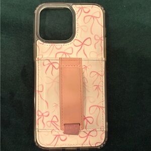 Elegant Pink Bow Phone Case with Strap